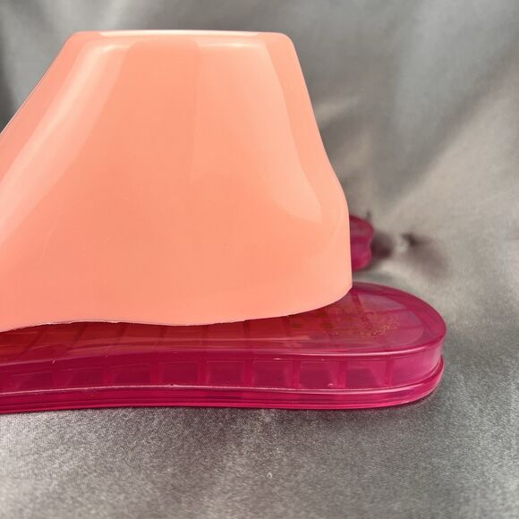 Vince Camuto Evolet Jelly Thong Women’s 10 Pink‎ Chain Flip Flops Summer Worn 1x - Picture 7 of 17